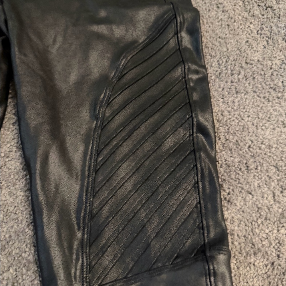 SPANX Black Faux Leather Leggings